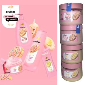 Dove x Crumbl Strawberry Crumb Body Scrub Limited Edition HTF 15oz NEW